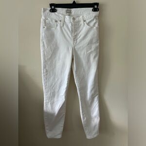 J CREW Jeans Size 27 High Rise Toothpick White Button Fly‎ See Description